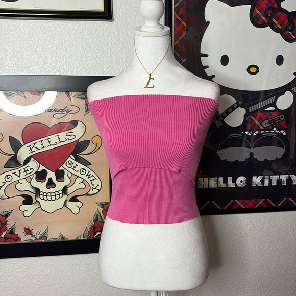 Better Be Tops - Pink Ribbed Off the shoulder Top